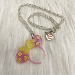 Ritzee Rebel Mouse Ears Necklace - Pink Lemonade